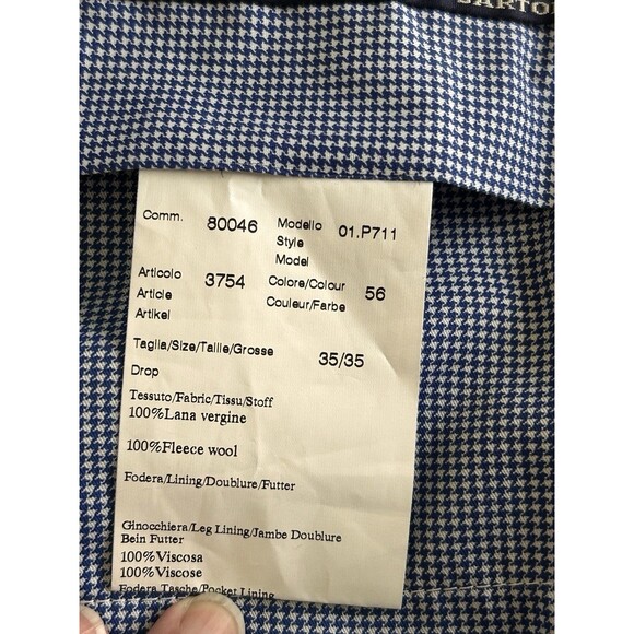 Sartore Guabella  Super 130's Dress Pants Men’s 35x 29 Wool Flat Front - Picture 3 of 8